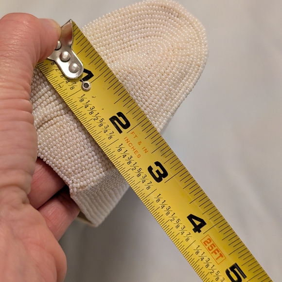 Vintage 1950s–60s Hand-Beaded Pastel Pearl Clutch – Bridal, Cocktail, Formal - Picture 12 of 14